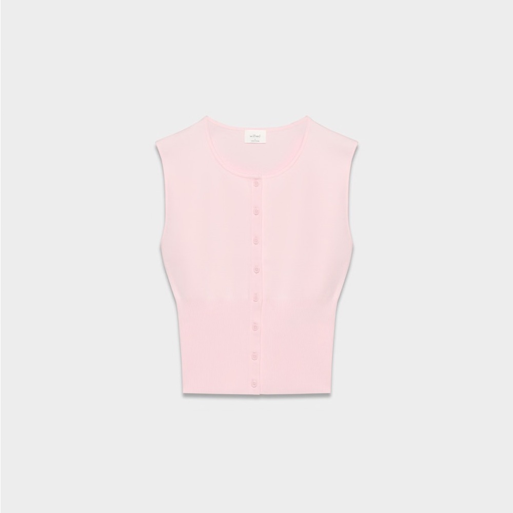 Aritzia Wilfred Golightly Sleeveless Cardigan - Size XS - Villa Pink